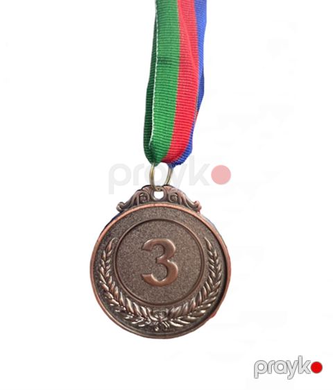 Medal WS0475 üçüncü yer üçün, bürünc, 5 sm — Bakı