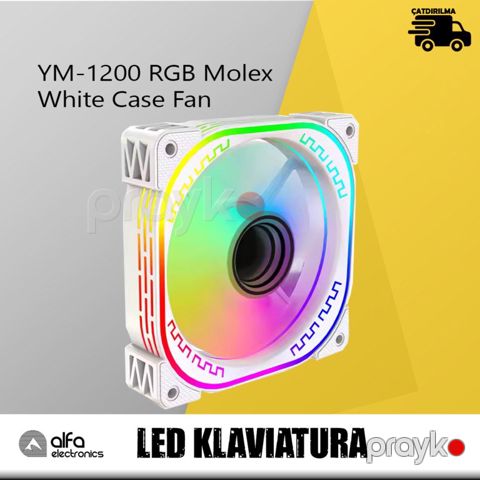 RGB Case Kuler "Loving Cool YM-1200 Molex White" — Bakı