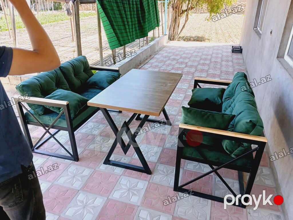 Yeni, Kvadrat masa, Açılmayan, Skameykalar ilə, Azərbaycan — Mebel, Bakı (2)