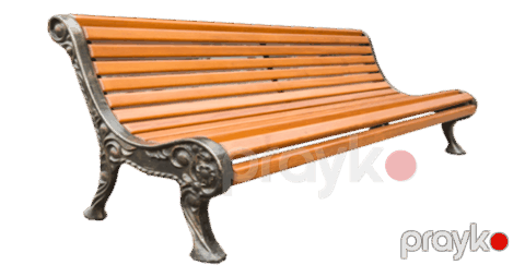 Taxta skamya Azpark APP-02, qəhvəyi, şam ağacı/çuqun, 190x75x79 sm — Bakı
