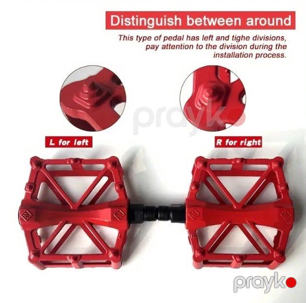 Velosiped üçün pedal Bikesport 71, alüminium, sürüşməyə qarşı davamlı, qırmızı — Mallar, Bakı (2)