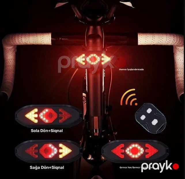 Velosiped fənəri dönmə siqnalı, USB doldurulan, litium-polimer batareya, LED işıqlar, oturacaq dirəyi üçün - bikesport_76 — Mallar, Bakı (2)