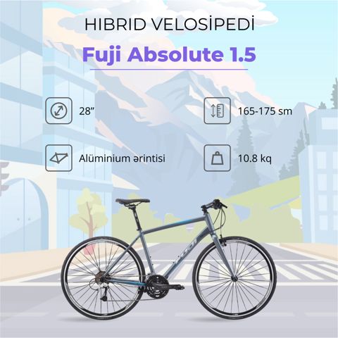 Şəhər velosipedi Fuji Absolute 1.5, Size: S/M, 17", 28'' — Bakı
