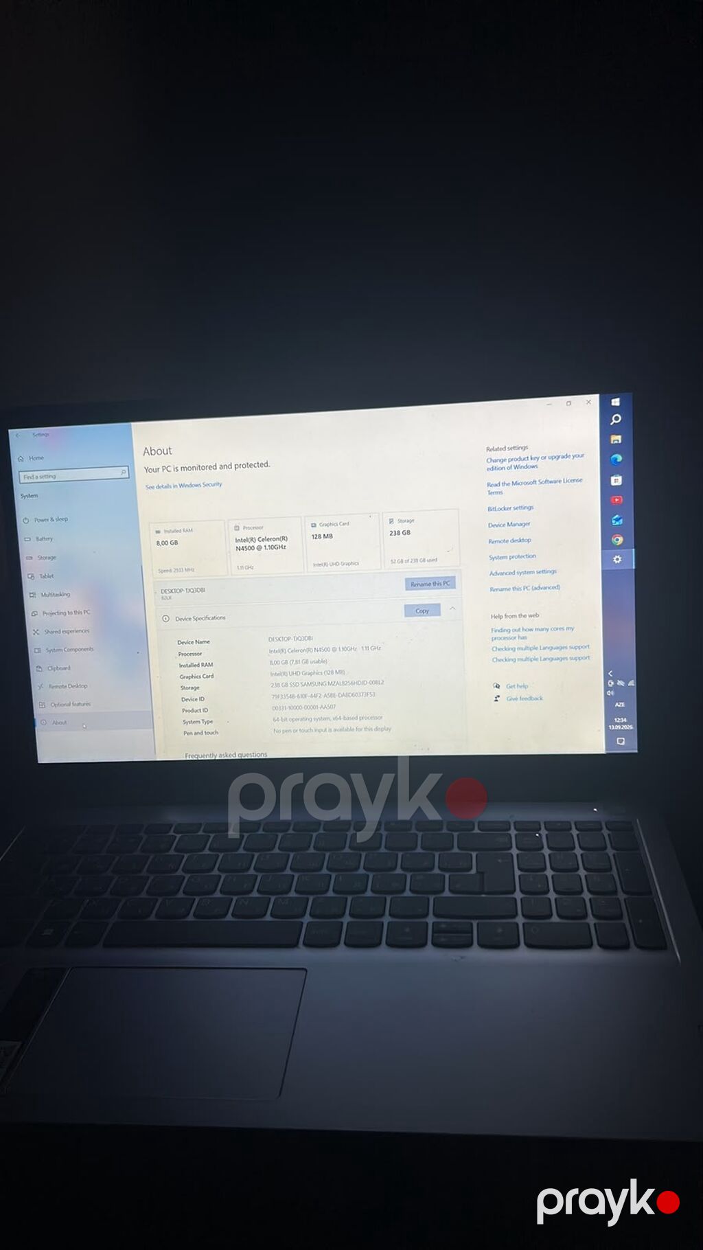 Lenovo noutbuk Xüsusiyyətlər: - Model: Lenovo (gümüşü/gri korpus — Lenovo, Saray (3)