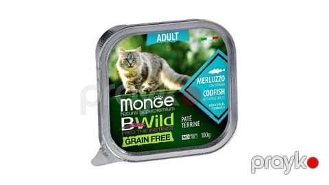 Pişiklər üçün paştet Adult Monge Bwild 12867, cod balığı ilə,100 q — Bakı