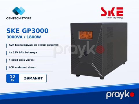 3000VA UPS - SKE GP3000 (AVR Funksiyalı) 3000VA Line-Interactive UPS — Bakı