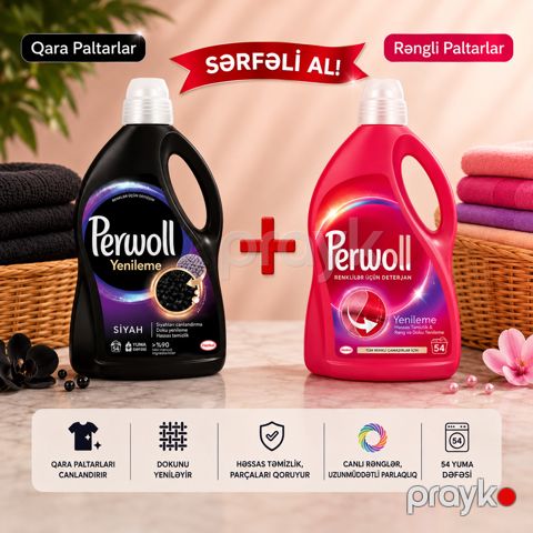 Yuyucu gel Perwoll Siyah & Yenileme, 2x2970 ml — Bakı