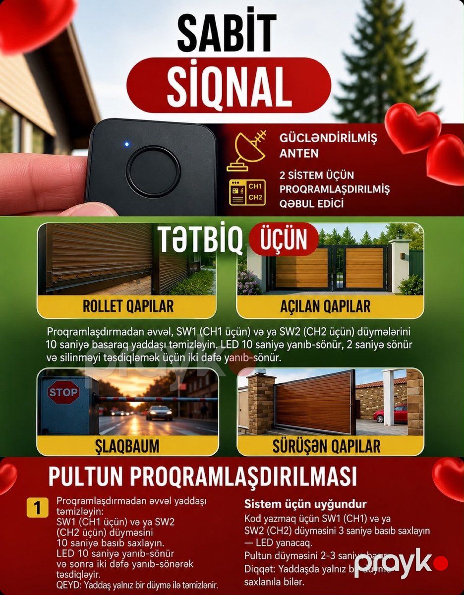 TRANSMITTER-2 şlaqbaum və darvaza pultu — Ağıllı ev və təhlükəsizlik, Bakı (2)
