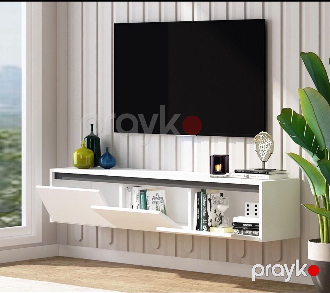 Tv üçün tumba Ev Plus ev_12116232, Ldsp, ağ, 180x30x32 sm — Mallar, Bakı (2)