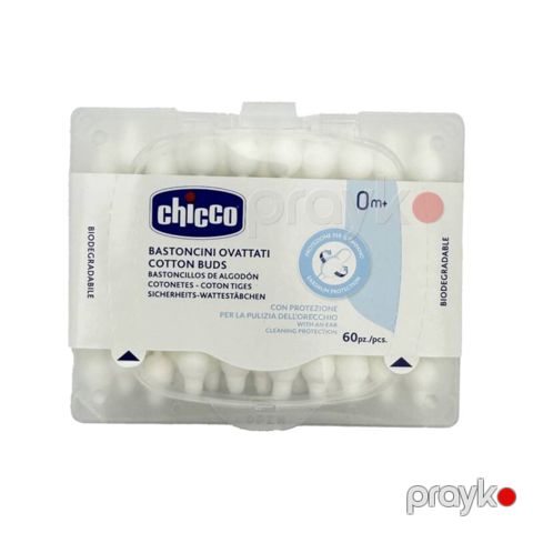 Uşaq qulaq çubuqları Chicco Cotton Buds 60 ədəd — Bakı