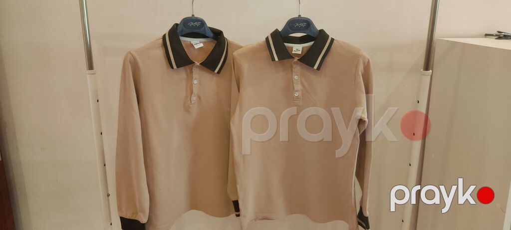 Məktəbli koftası – Pepee firması - Model: uzunqollu polo - Rəng: bej — Uşaq geyimi, Bakı (2)