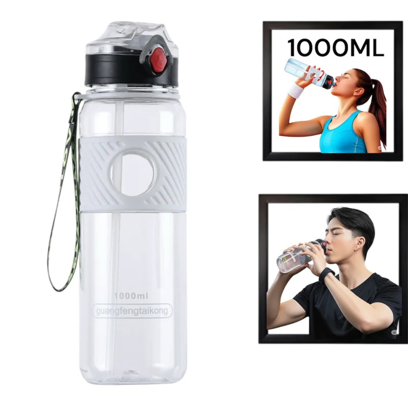 İdman su qabı WS1275, şəffaf, 1000 ml — İdman, hobi, istirahət, Bakı (2)