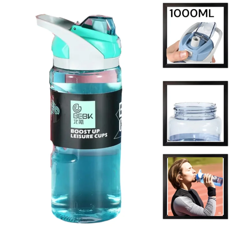 İdman su qabı Bebk Cups WS1306, yaşıl, 1000 ml — Bakı