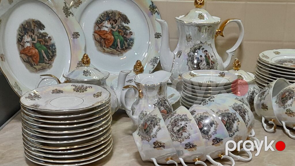 Çay dəsti, Farfor, 12 nəfərlik, Almaniya — Süfrə qabı, Bakı (3)