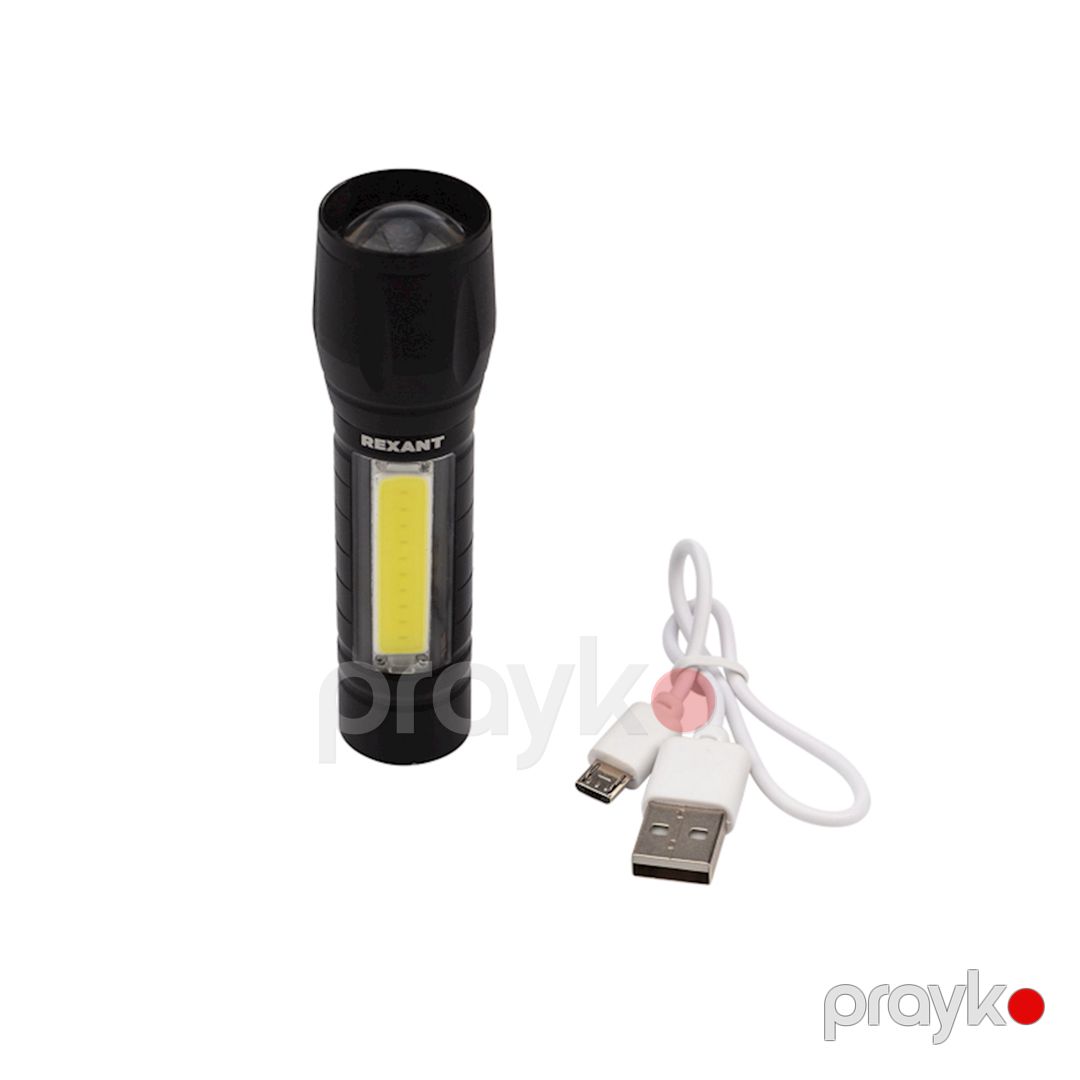 Universal fənər Rexant, baş işığı ilə 1.5 Vt, yan işığı ilə 2 Vt, alüminium, qara — Mallar, Bakı (2)