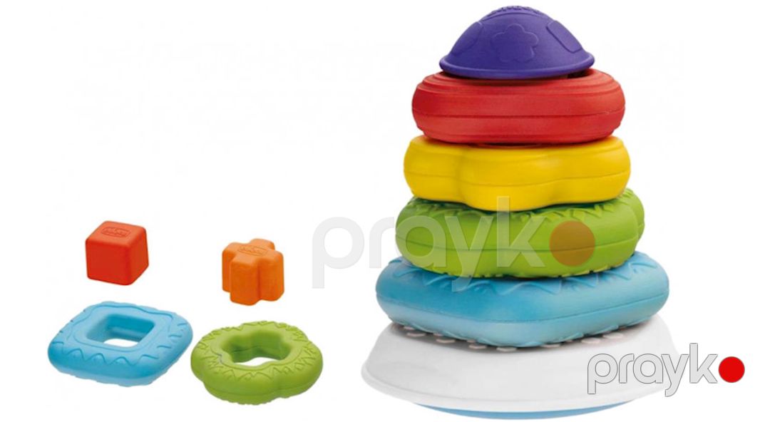 Piramida Chicco Ring Tower 2-si 1 də, plastik, rəngbərəng — Mallar, Bakı (3)