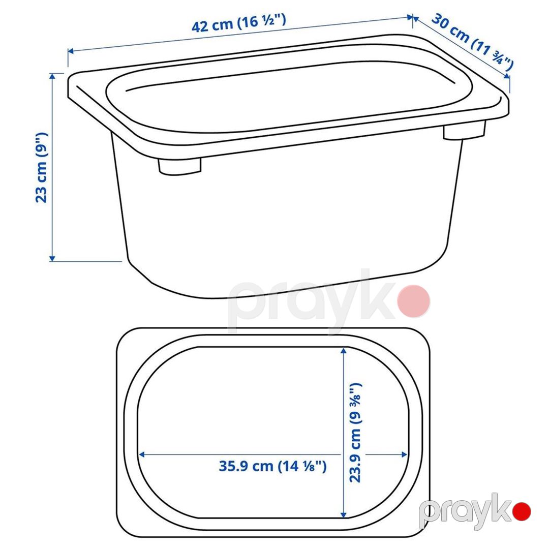 Konteyner IKEA Trofast, polipropilen, mavi, 23x30x42 sm — Mallar, Bakı (2)