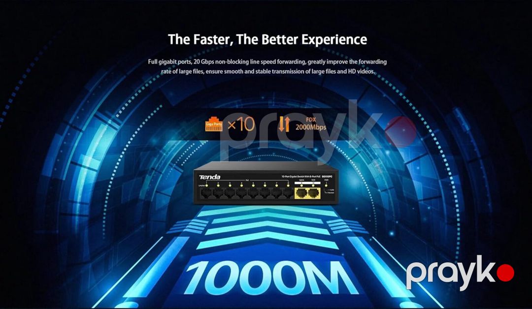 Tenda SG110PC 10-Port Gigabit Lite PoE Switch with 8-Port PoE 100W — Şəbəkə və server avadanlığı, Bakı (4)
