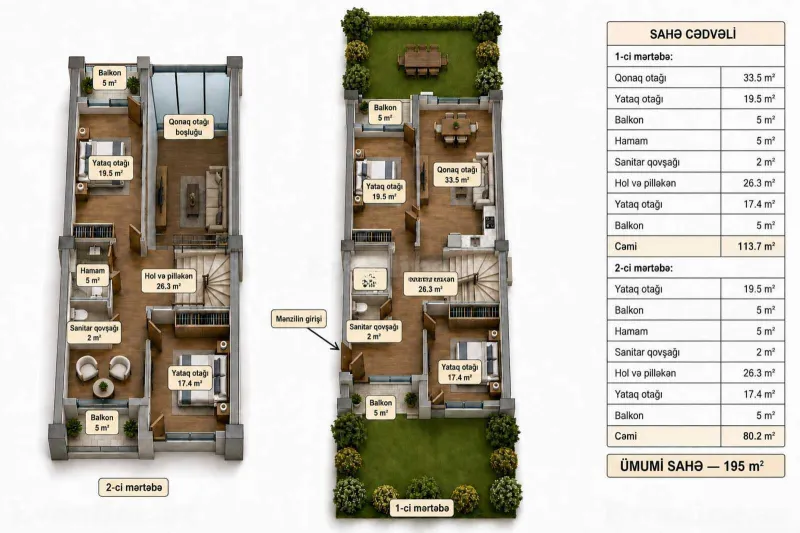 Satılır 5 otaqlı Mənzil Yeni tikili 136 m² Bakı, Abşeron r., Masazır — Mənzil, Bakı (6)