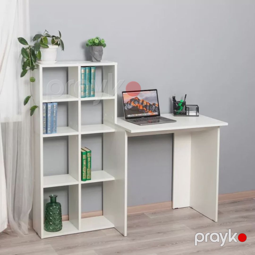 Yazı masası Ev Plus 12115840, Ldsp, ağ, 128x117x50 sm — Mallar, Bakı (2)