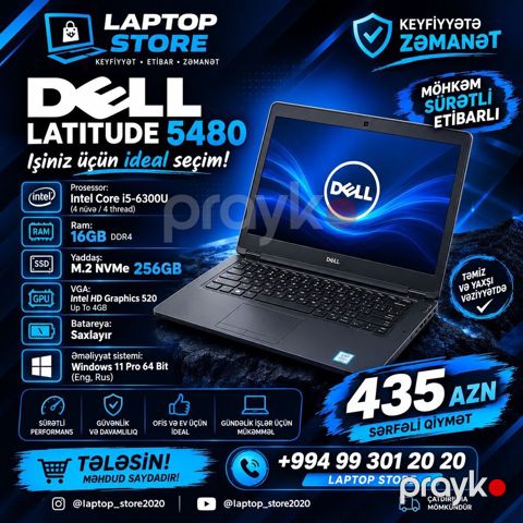 Dell Latitude 5480 — 435 AZN Möhkəm, sürətli və etibarlı — Bakı
