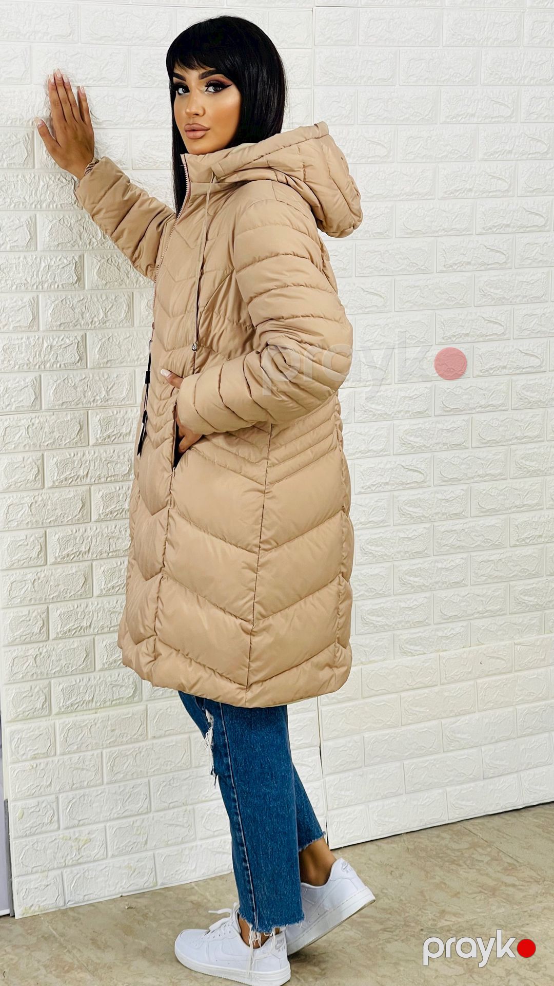 Qadınlar üçün qış gödəkçəsi mir_70800, bej, polyester, ölçü 48 — Mallar, Bakı (3)