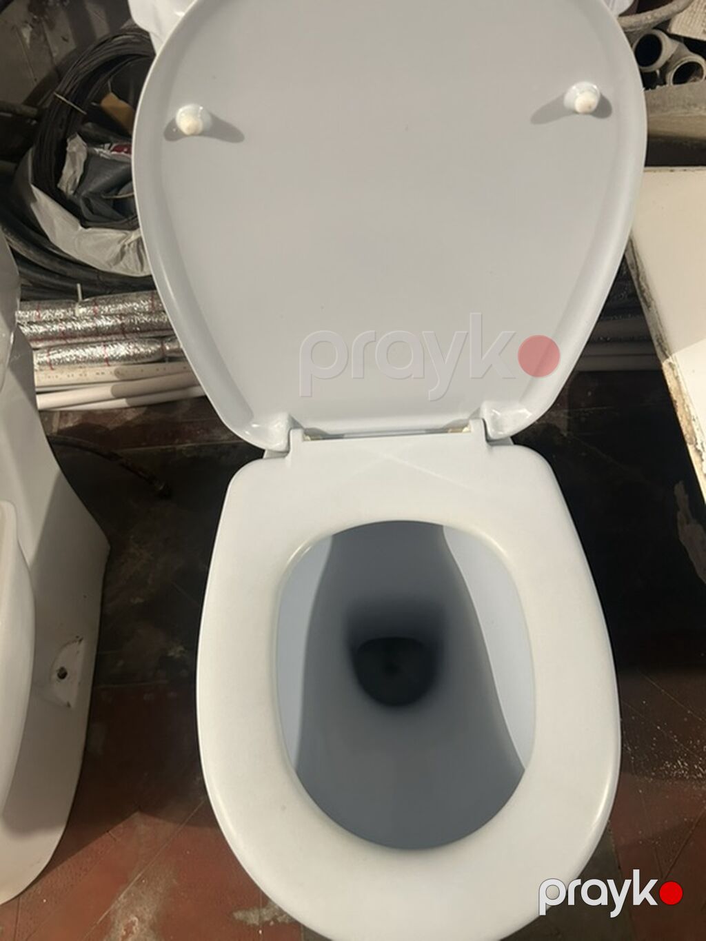 Açıq göy rəngli unitaz komplekti. Məhsul çən, oturacaq və qapaqla — Tualetlər, Digah (2)
