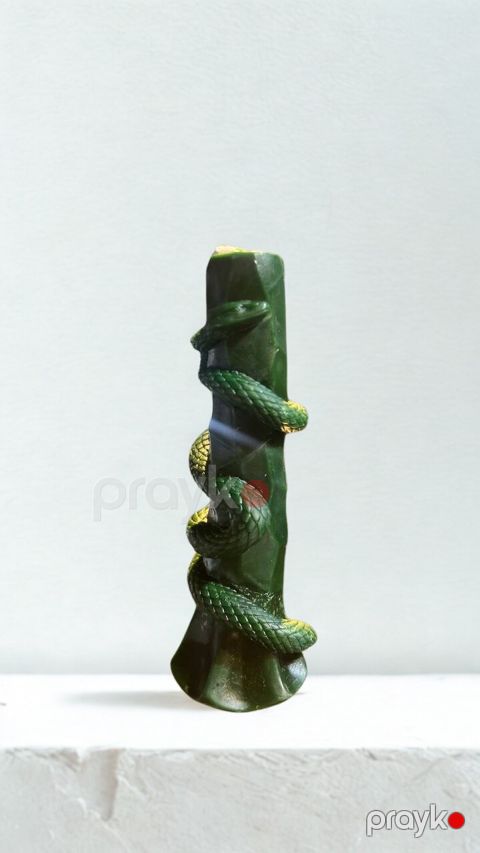 Ritual şam Kristal İlan, bal mumu, yaşıl — Bakı