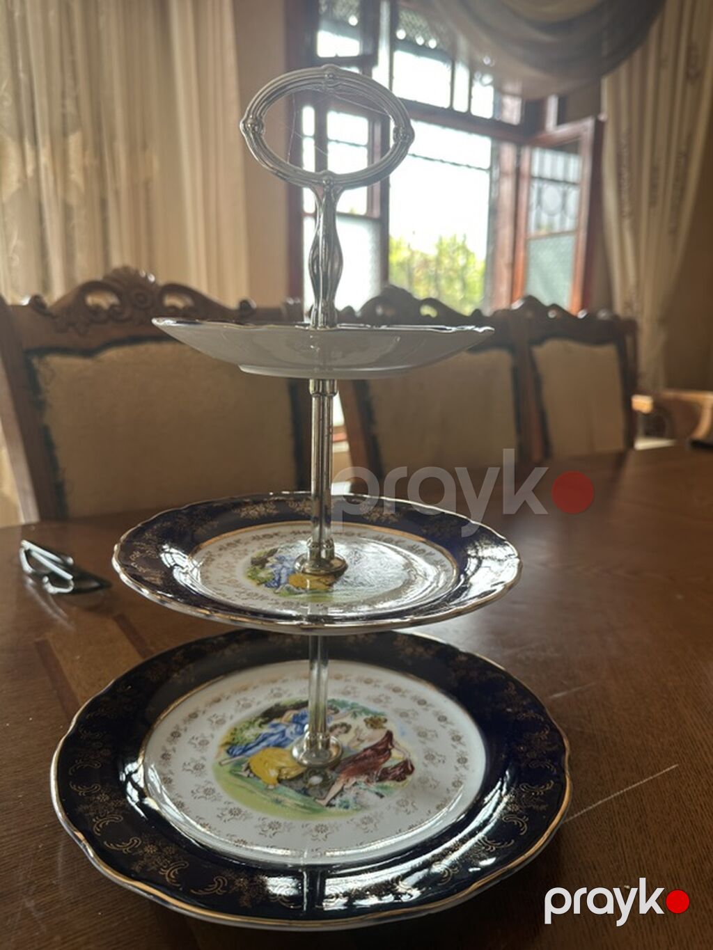 Tort və şiriniyyat qabı, rəng - Qızılı, Farfor — Süfrə qabı, Bakı (2)
