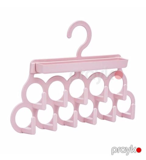 Bijuteriya üçün asma orqanayzer NH-BRNS799, 30x20 sm, 11 tutacaqlı, plastik, çəhrayı — Bakı