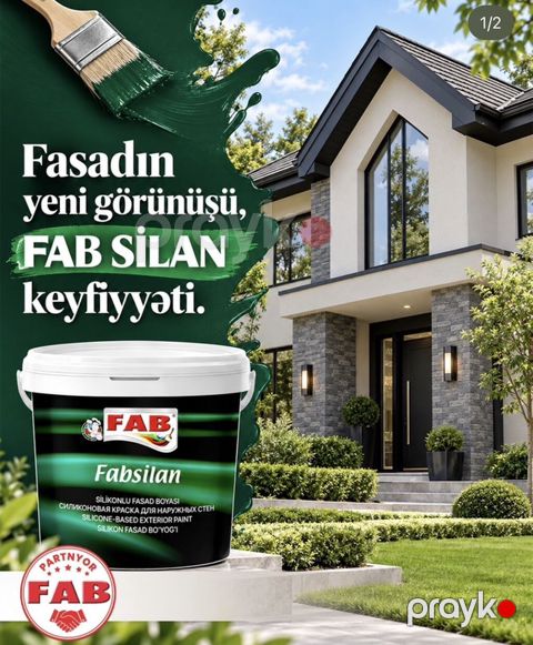 Silikonlu Fasad üçün boya, FAB, Suya davamlı — Bakı