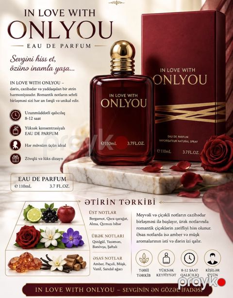 No Brand In Love With Onlyou uniseks ətir suyu 110 ml MM011 — Bakı