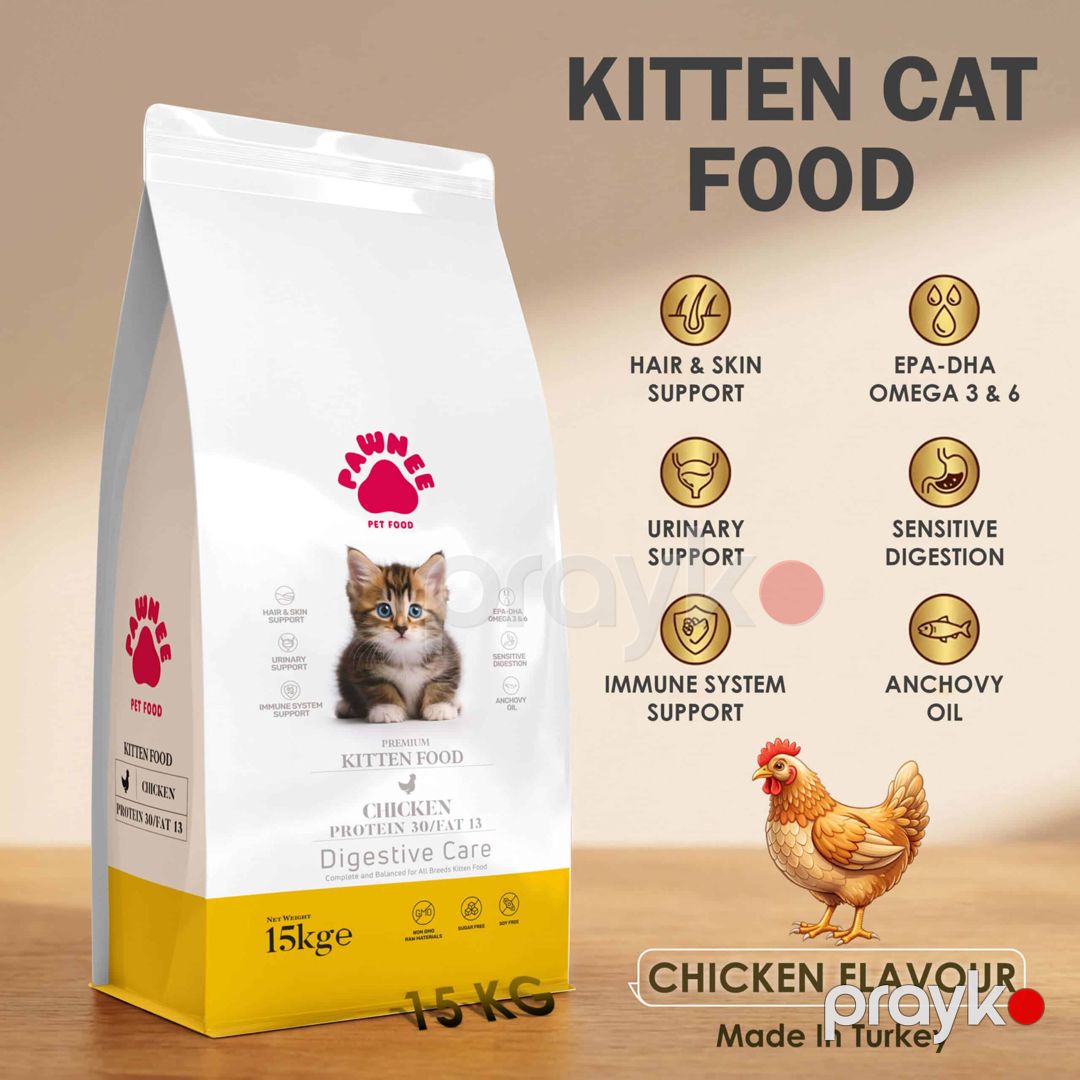Quru yem Pawnee Premium Kitten Chicken Digestive Care, 1 kq, tökmə/paket, toyuq — Mallar, Bakı (2)