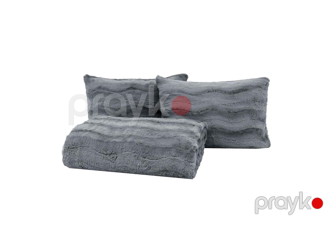 Örtük və yastıq üzü dəsti Yataş Liza, örtük 230x240 sm, yastıq üzü 2 əd x 50x70 sm, tünd boz — Mallar, Bakı (3)