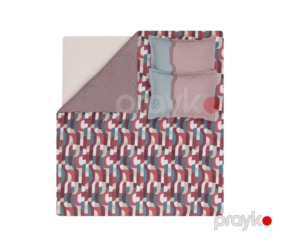 Yataq dəsti Yataş Aleera, yorğan üzü 200x220 sm, mələfə 240x260 sm, yastıq üzlər 50х70 sm, pambıq, tünd qırmızı — Mallar, Bakı (2)
