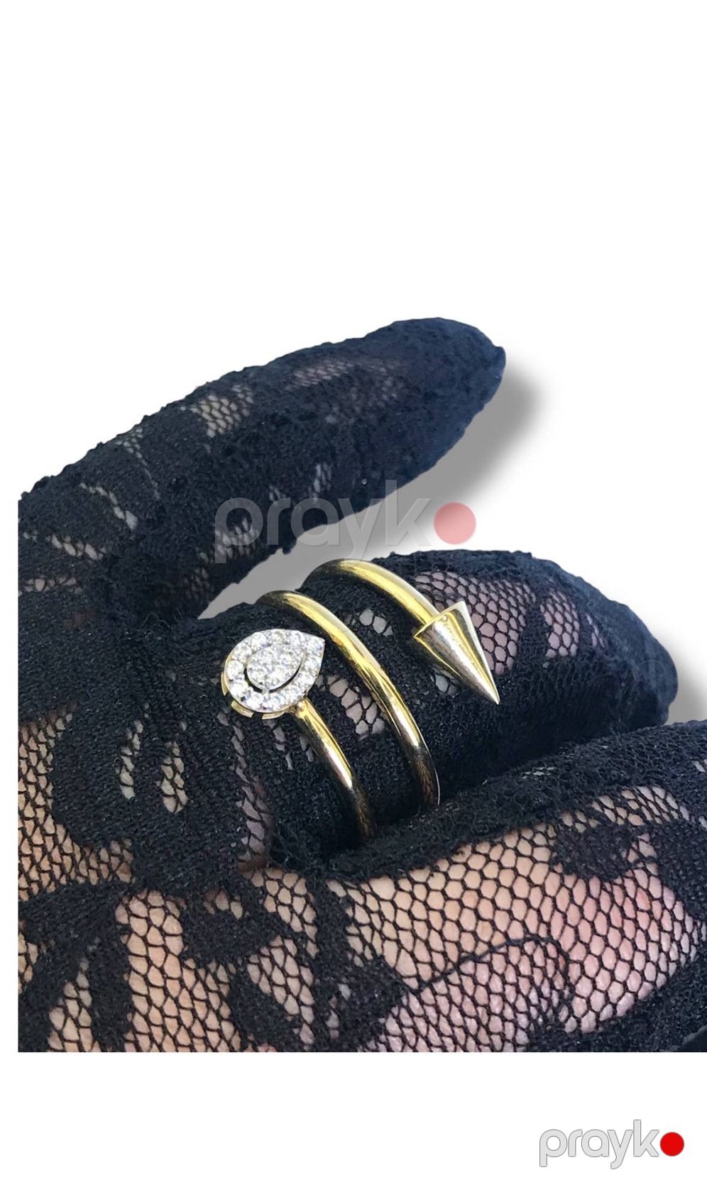 Qadınlar üçün üzük AQ4130, qızıl 585 əyar, 2.3 q — Mallar, Bakı (2)