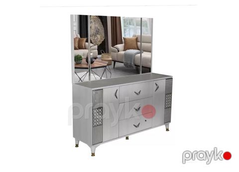 Güzgü ilə komod Stil Mebel Paris, laminat, boz, 160x40x140 sm — Bakı