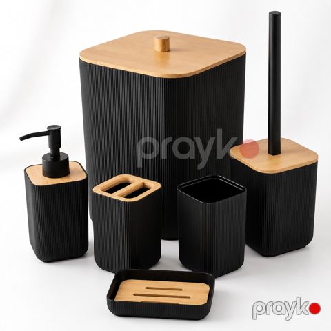 Hamam otağı dəsti 7633, plastik, qara, 6 əd — Bakı