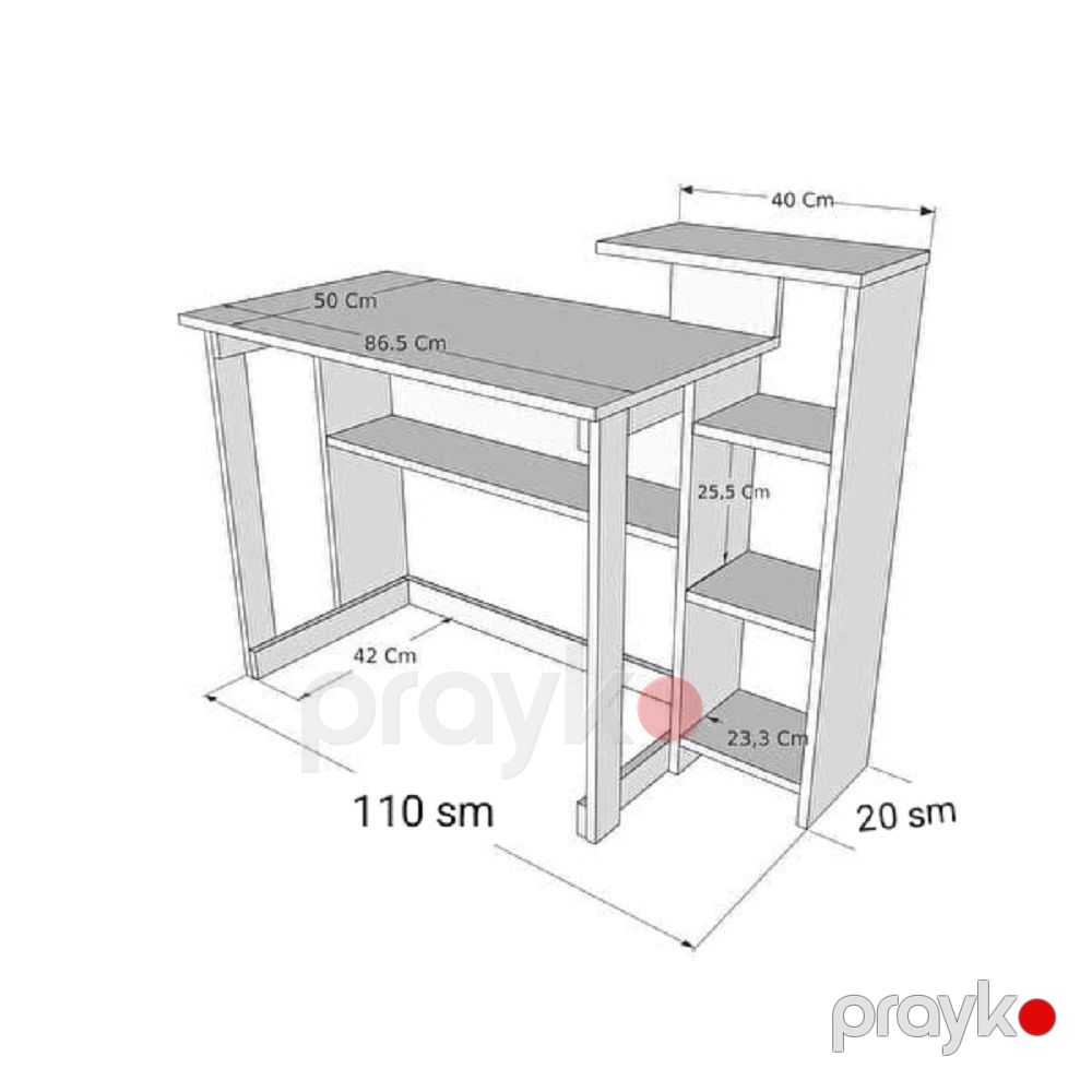 Yazı masası Mebelvero mv_13900403, laminat/LDSP, ağ/antrasit, 90x50x110 sm — Mallar, Bakı (2)