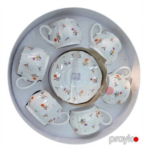 Çay dəsti, 12 əd, Keramika, Ağ, 120 ml — Bakı