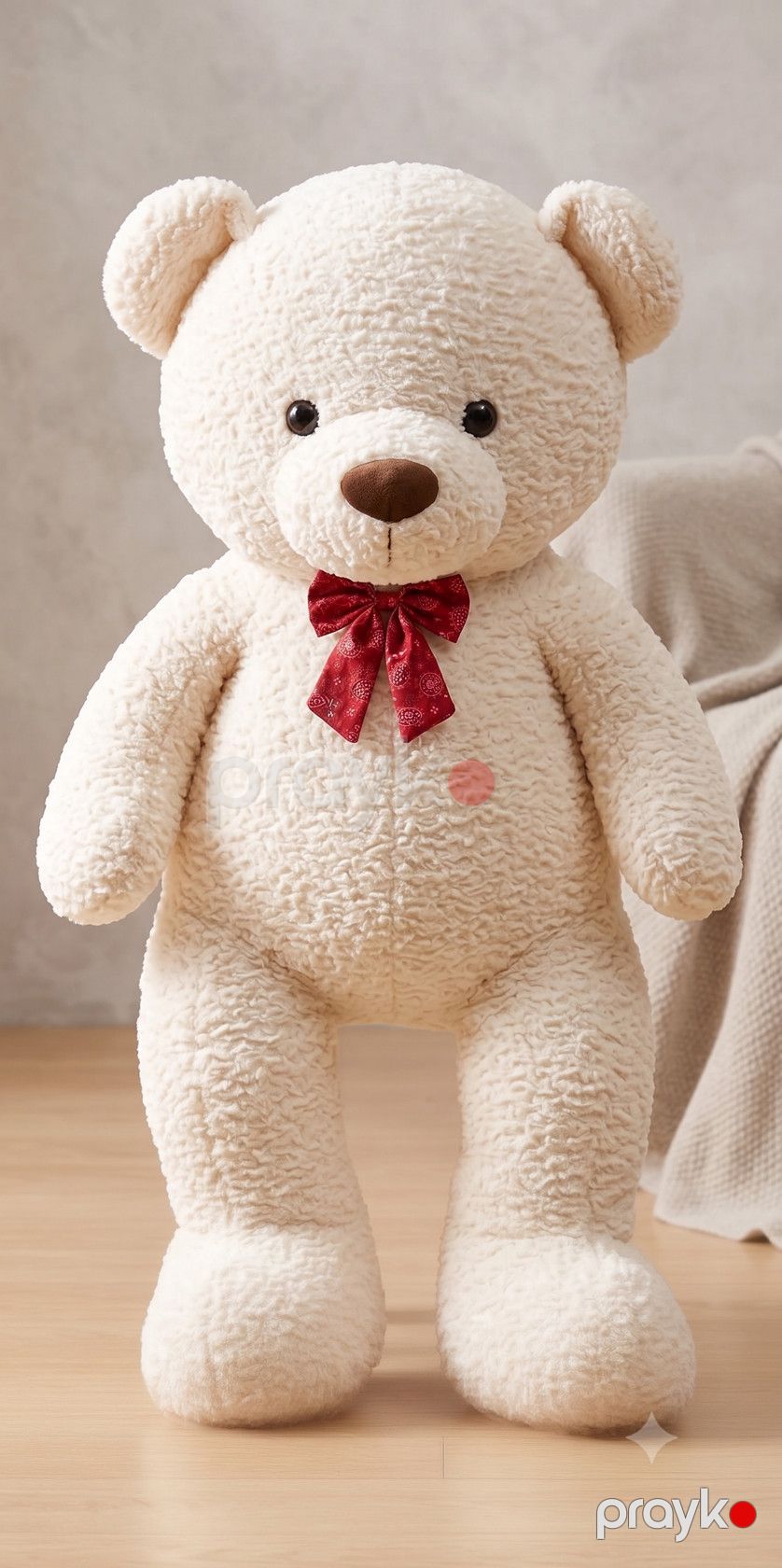Yumşaq oyuncaq Krem, Peluş, Ağ, 6+, 90 sm — Yumşaq oyuncaqlar, Bakı
