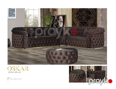 Divan Oskar künc, qəhvəyi, 315x265x90x90 mm — Bakı
