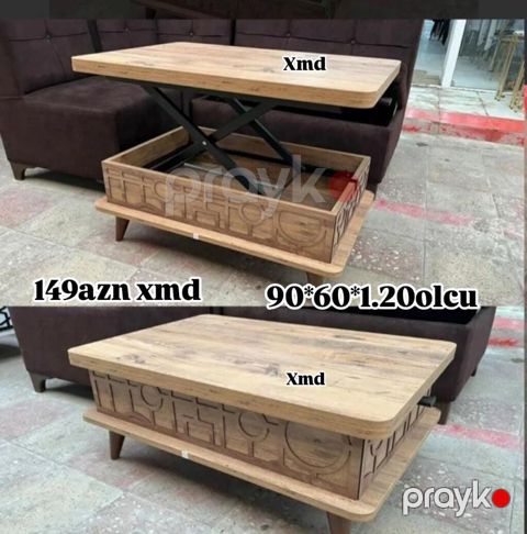 Düz masa, Transformer, Təkərsiz, Teksturalı laminat — Bakı