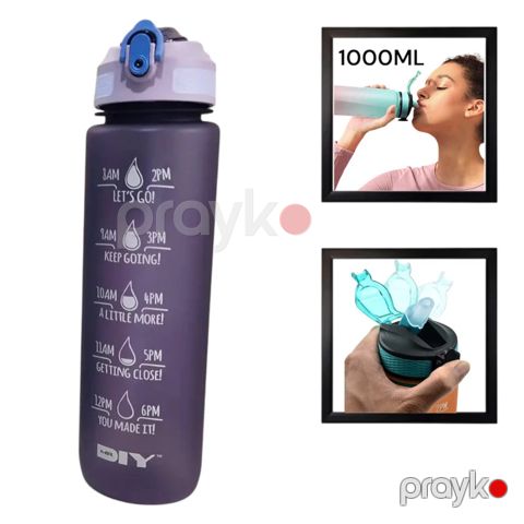 İdman su qabı Gymnic 1229092, bənövşəyi, plastik, 1000 ml — Bakı