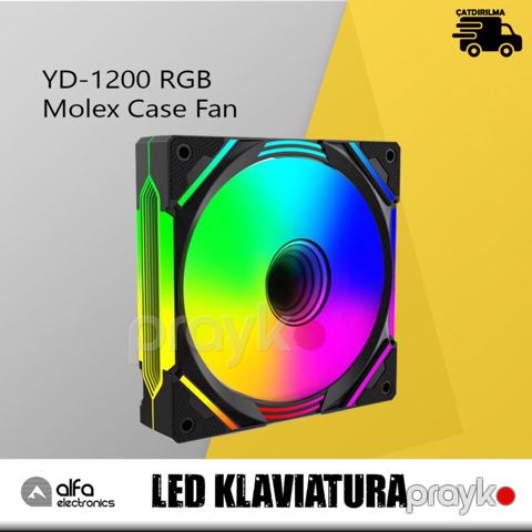 RGB Case Kuler "Loving Cool YD-1200 Molex White" — Bakı