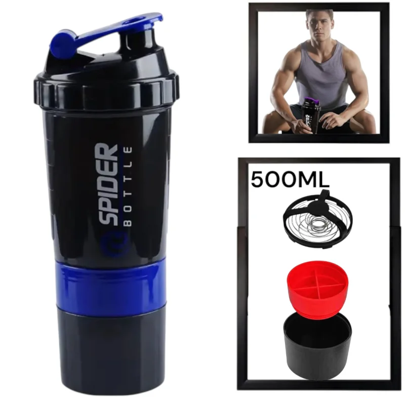 Şeyker Spider, plastik, qara/göy, 3 hissəli, 500 ml — Bakı