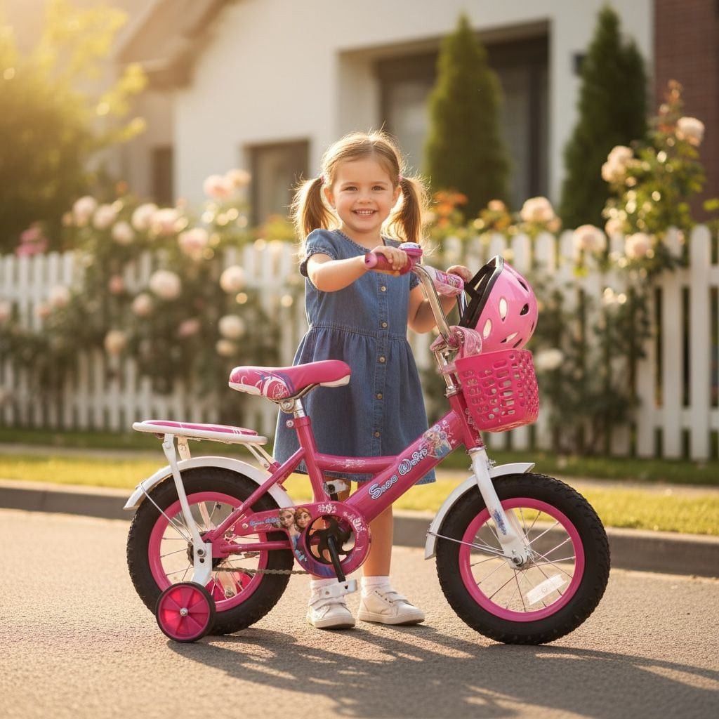 Velosiped SJ32 12 inch Çəhrayı və Ağ — Velosipedlər, Bakı (3)