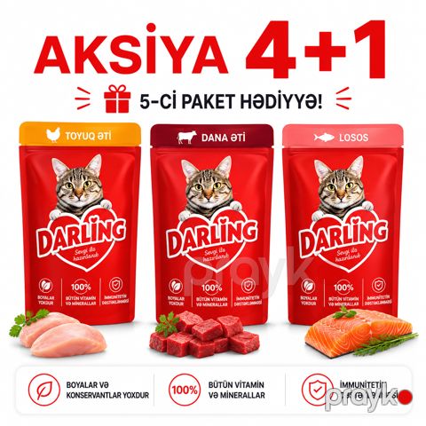 Darling yaş yem, 85 q, 4+1 ədəd — Bakı
