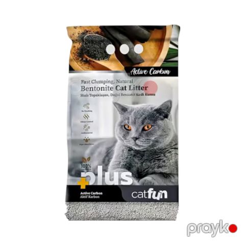Cat Fun Plus White Bentonite Cat Litter Active Carbon Pişik Qumu Doldurucu 5 L — Bakı
