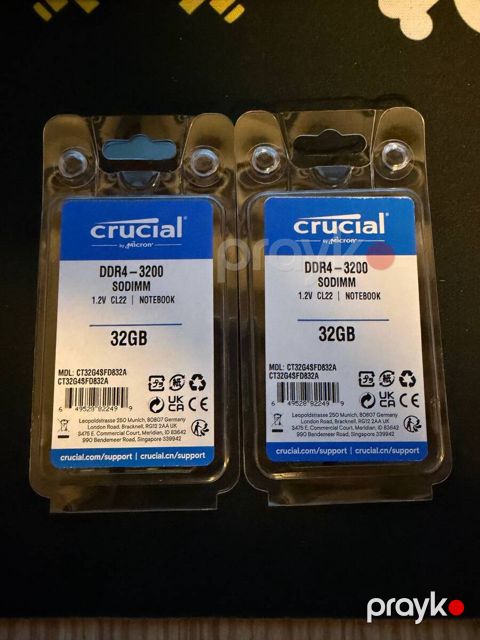 Crucial DDR4 32GB 3200MHz Sodımm Noutbuk RAM — Bakı